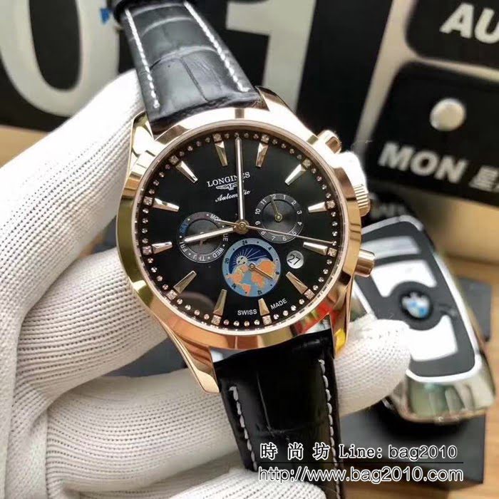 LONGINES浪琴 獨家品質 六針商務款 男士腕表 WSS0198